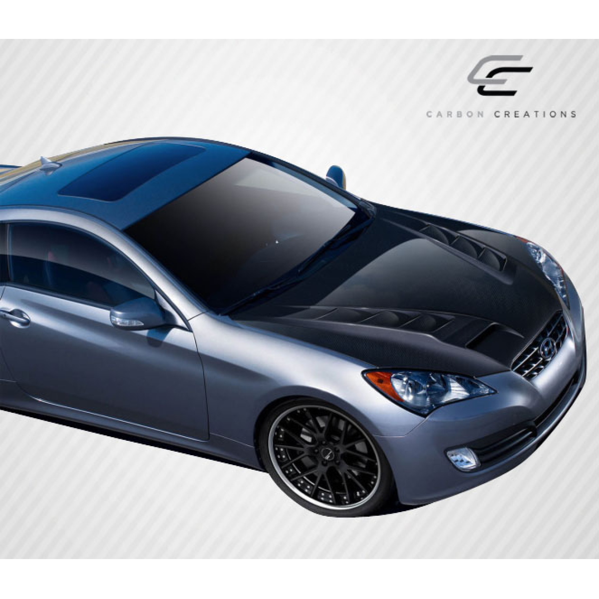 Modify your Genesis G70 2010 with our Exterior/Hoods - Top down angle view of the car hood