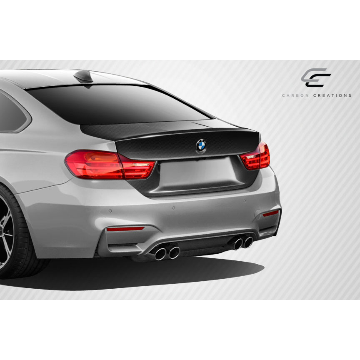 Modify your BMW 4-Series 2014 with our Exterior/Trunks - Rear angle showcasing carbon fiber trunk lid