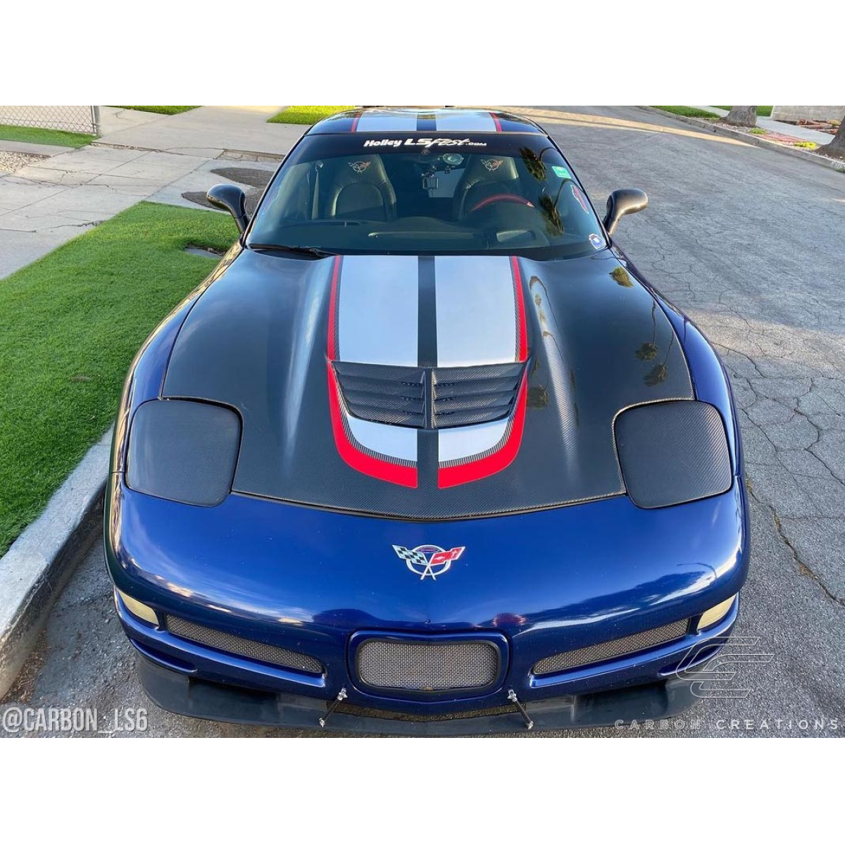 Modify your Chevrolet Corvette 1997 with our Exterior/Hoods - Top angle view of the Chevrolet Corvette C5