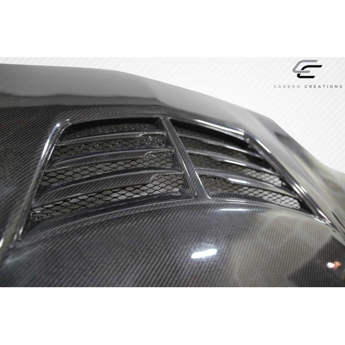 Modify your Chevrolet Corvette 1997 with our Exterior/Hoods - Top down angle showing carbon fiber hood details