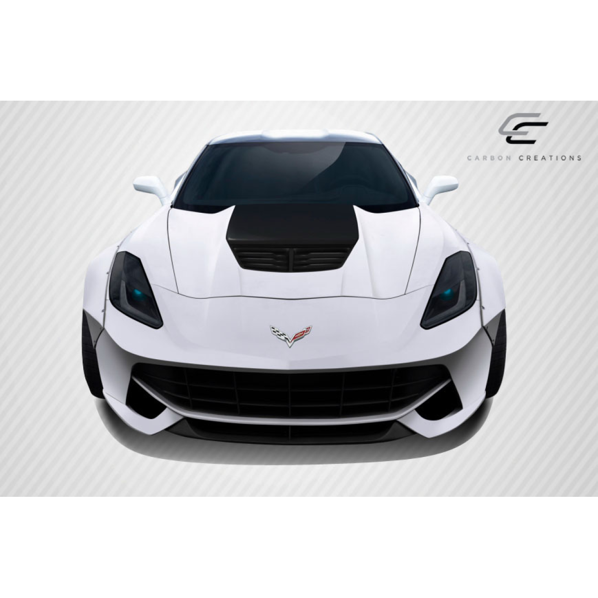 Modify your Chevrolet Corvette 2014 with our Exterior/Hoods - Frontal view of the hood design