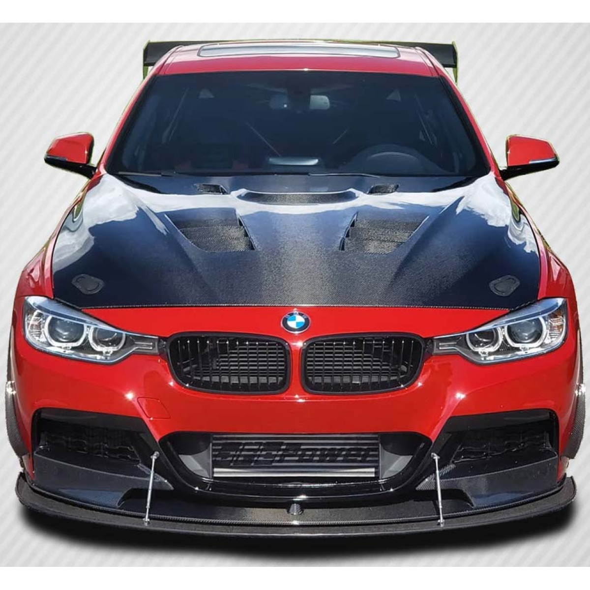 Modify your BMW 3-Series 2012 with our Exterior/Hoods - Front view of vehicle at eye level