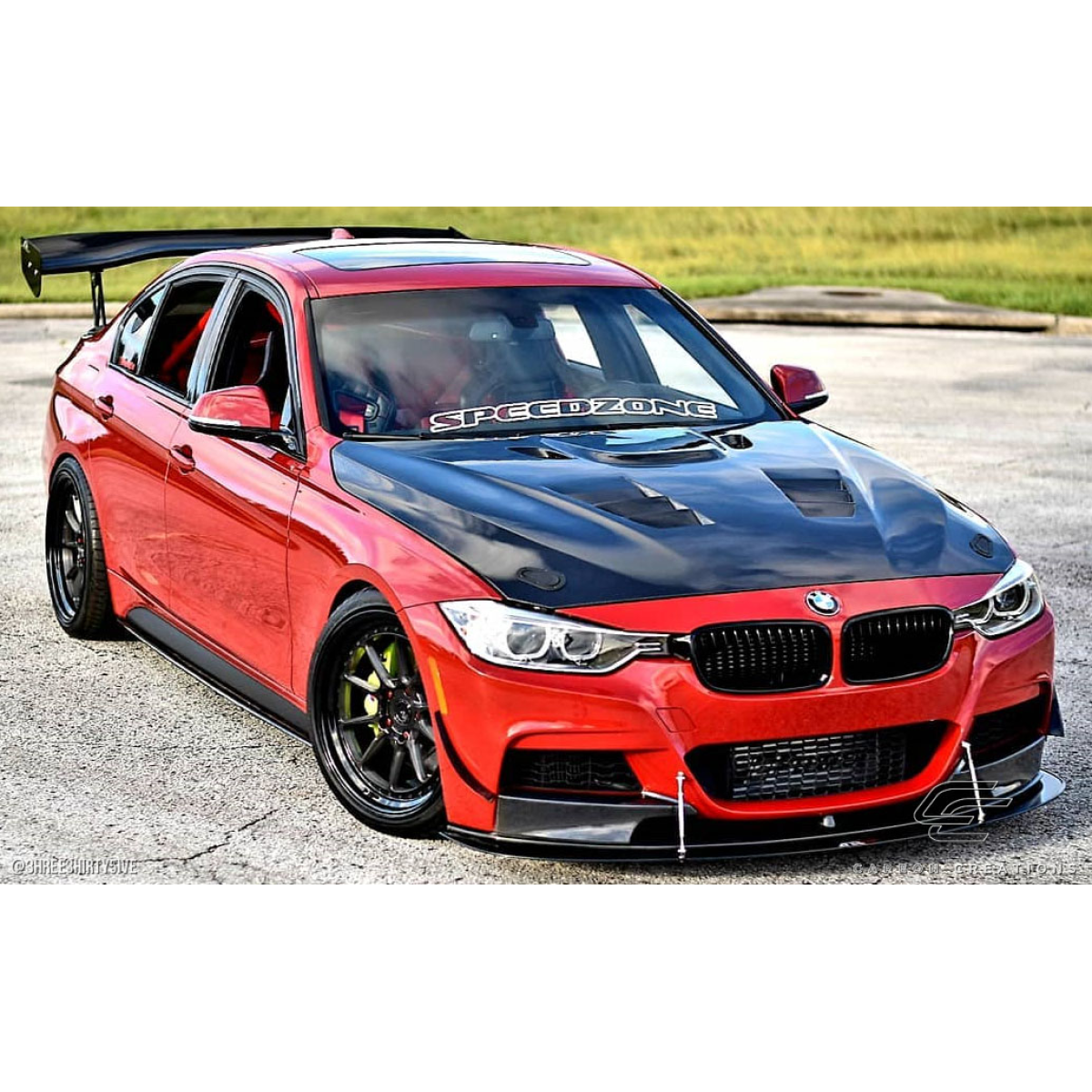 Modify your BMW 3-Series 2012 with our Exterior/Hoods - Slightly angled front view showcasing hood design