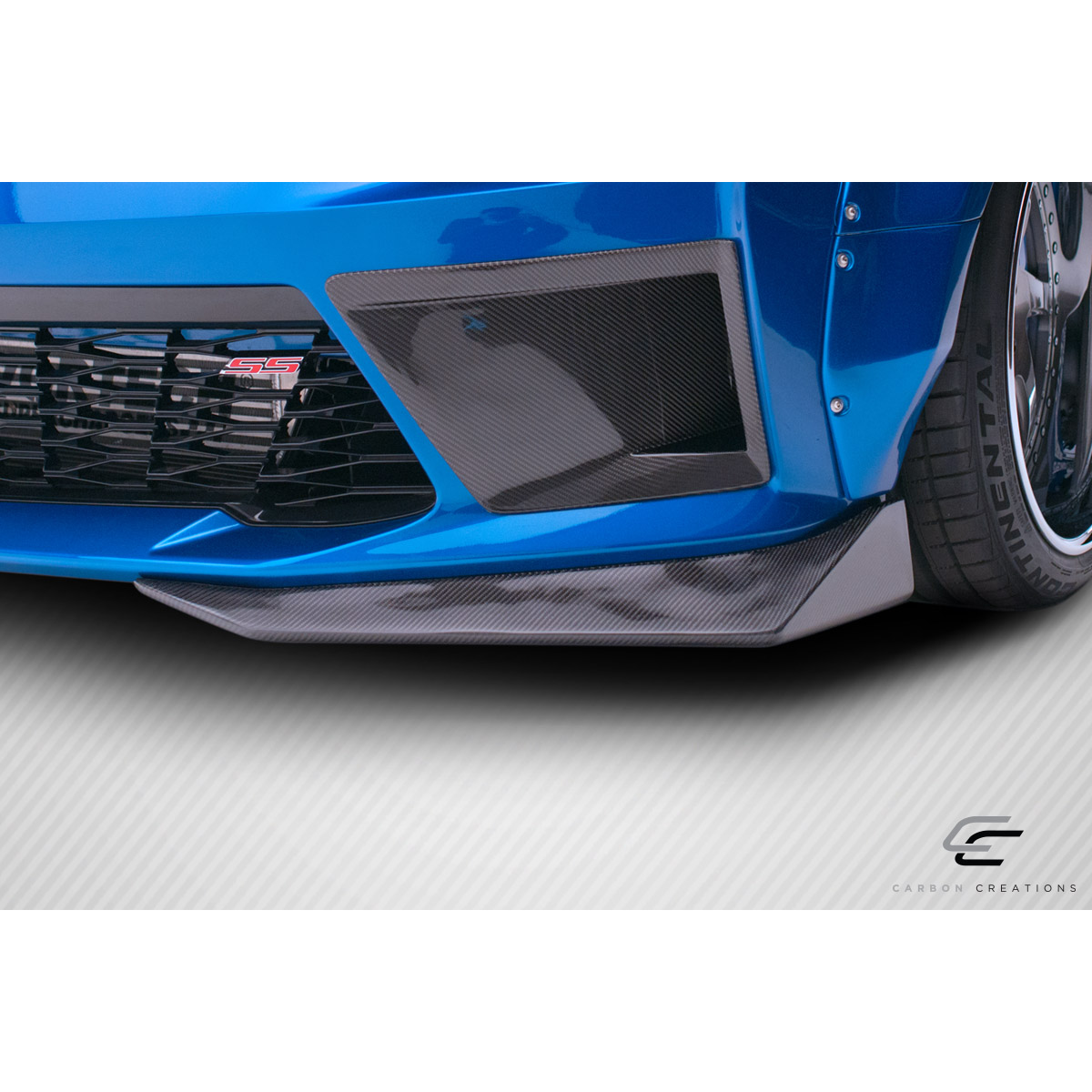 Modify your Chevrolet Camaro 2016 with our Exterior/Other Exterior - Angled view of front splitter from low position