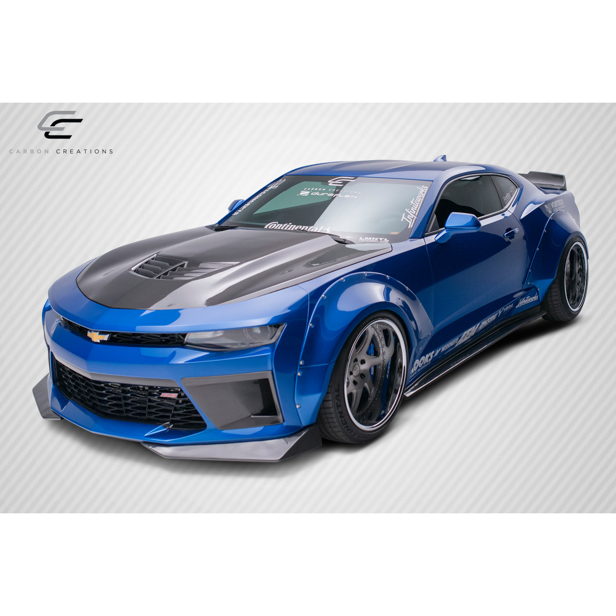 Modify your Chevrolet Camaro 2016 with our Exterior/Hoods - The image shows a car from a front angle