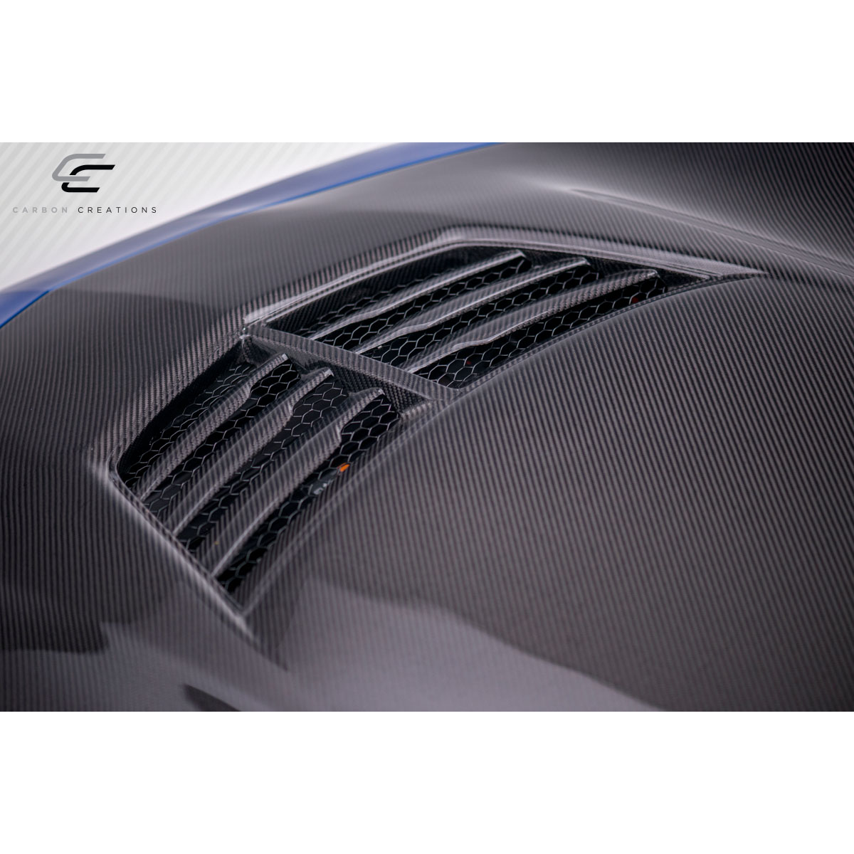 Modify your Chevrolet Camaro 2016 with our Exterior/Hoods - Top down view of carbon fiber hood vents