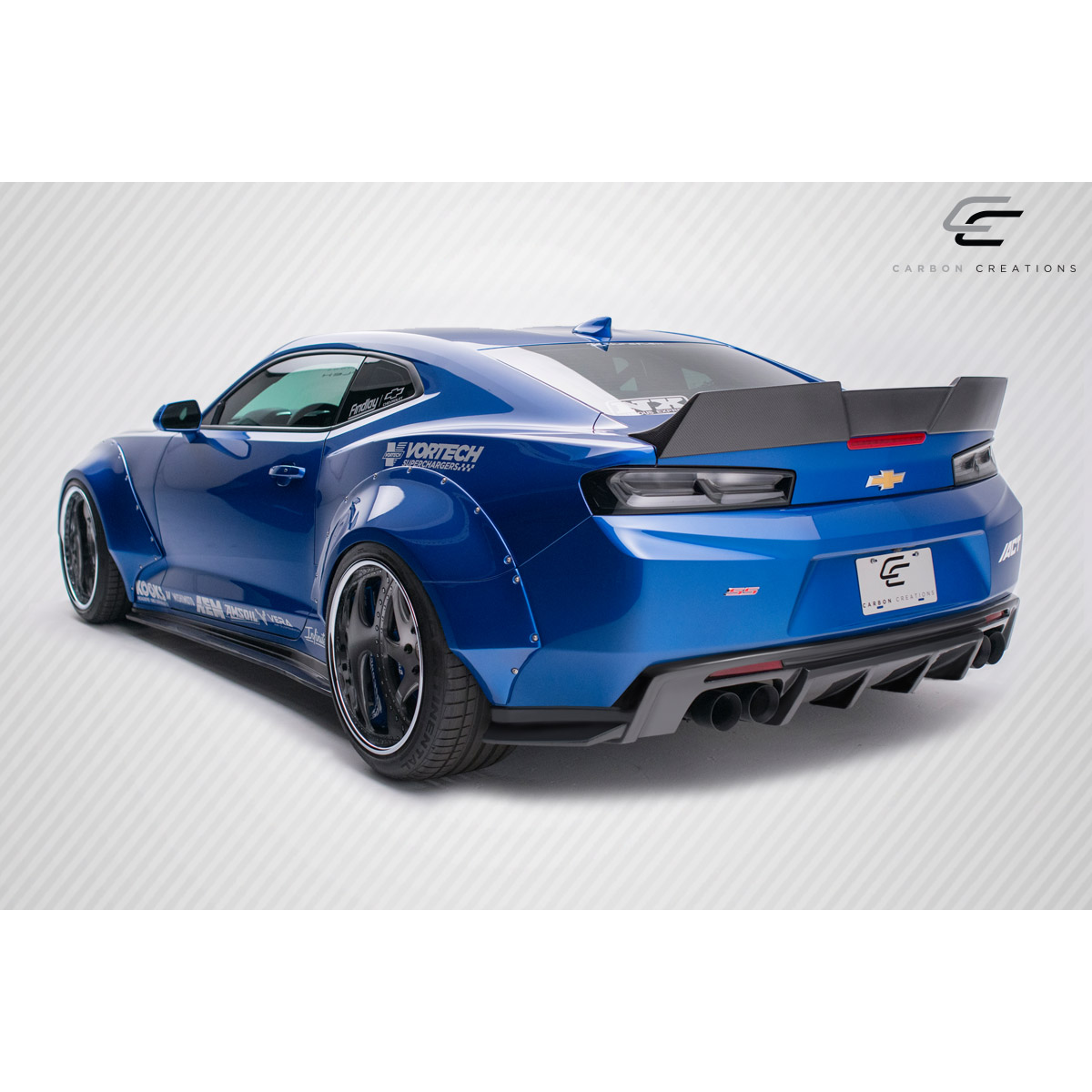 Modify your Chevrolet Camaro 2016 with our Exterior/Wings - The image shows the car from a rear three quarter angle