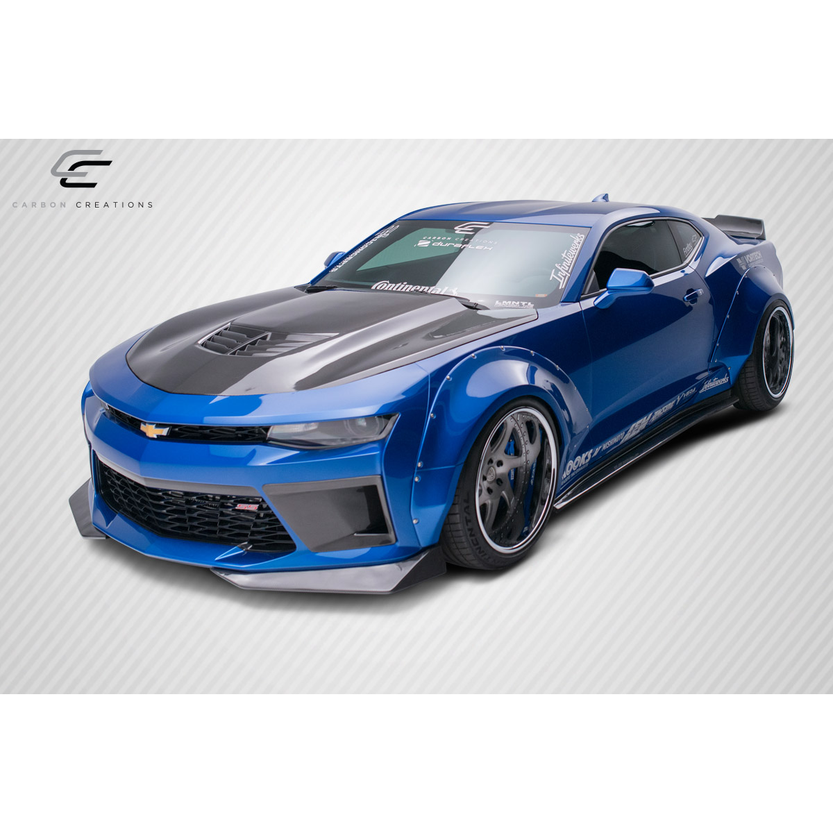 Modify your Chevrolet Camaro 2016 with our Exterior/Front Bumpers or Lips - Front angle view of the vehicle