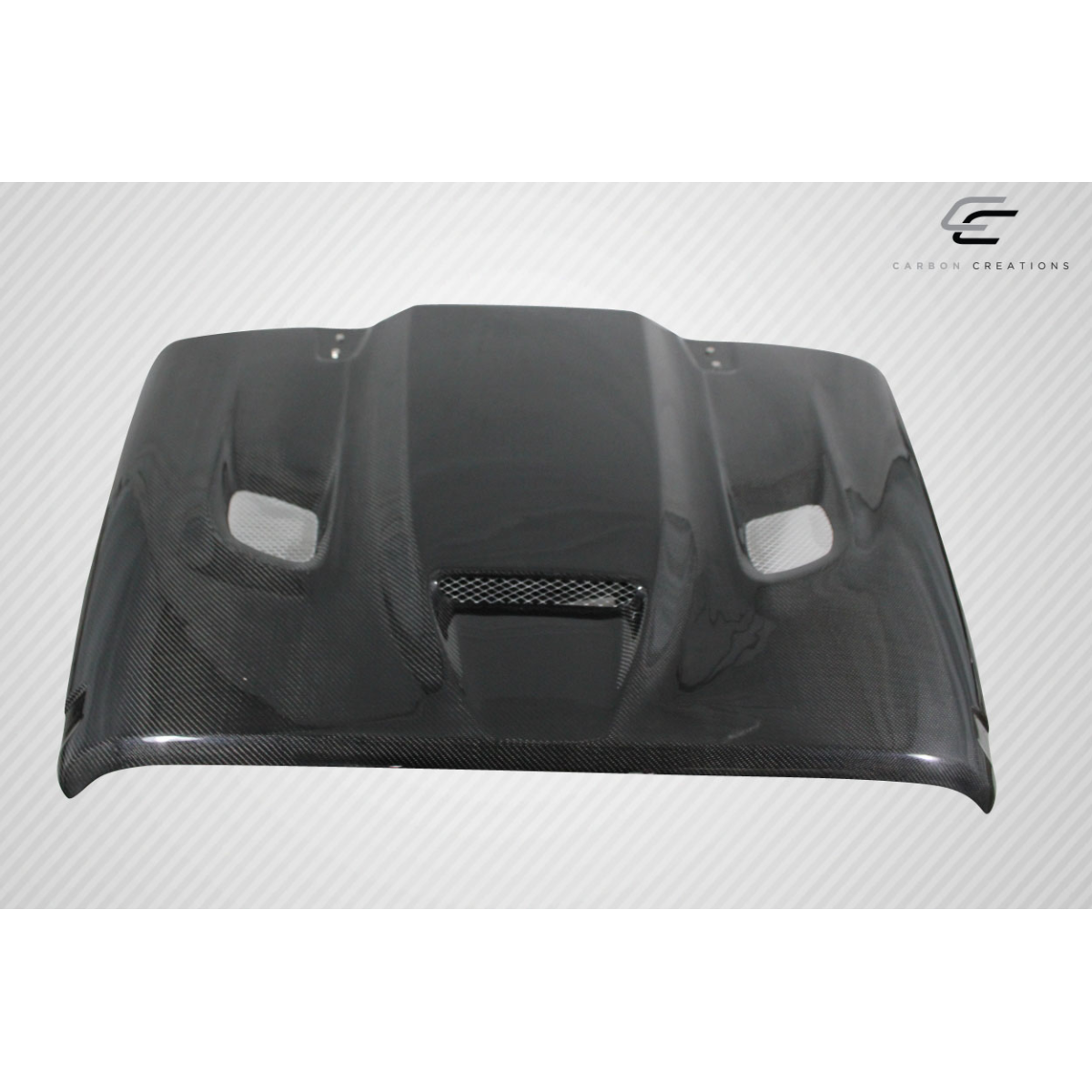 Modify your Jeep Wrangler 2007 with our Exterior/Hoods - Top down view of hood at a flat angle