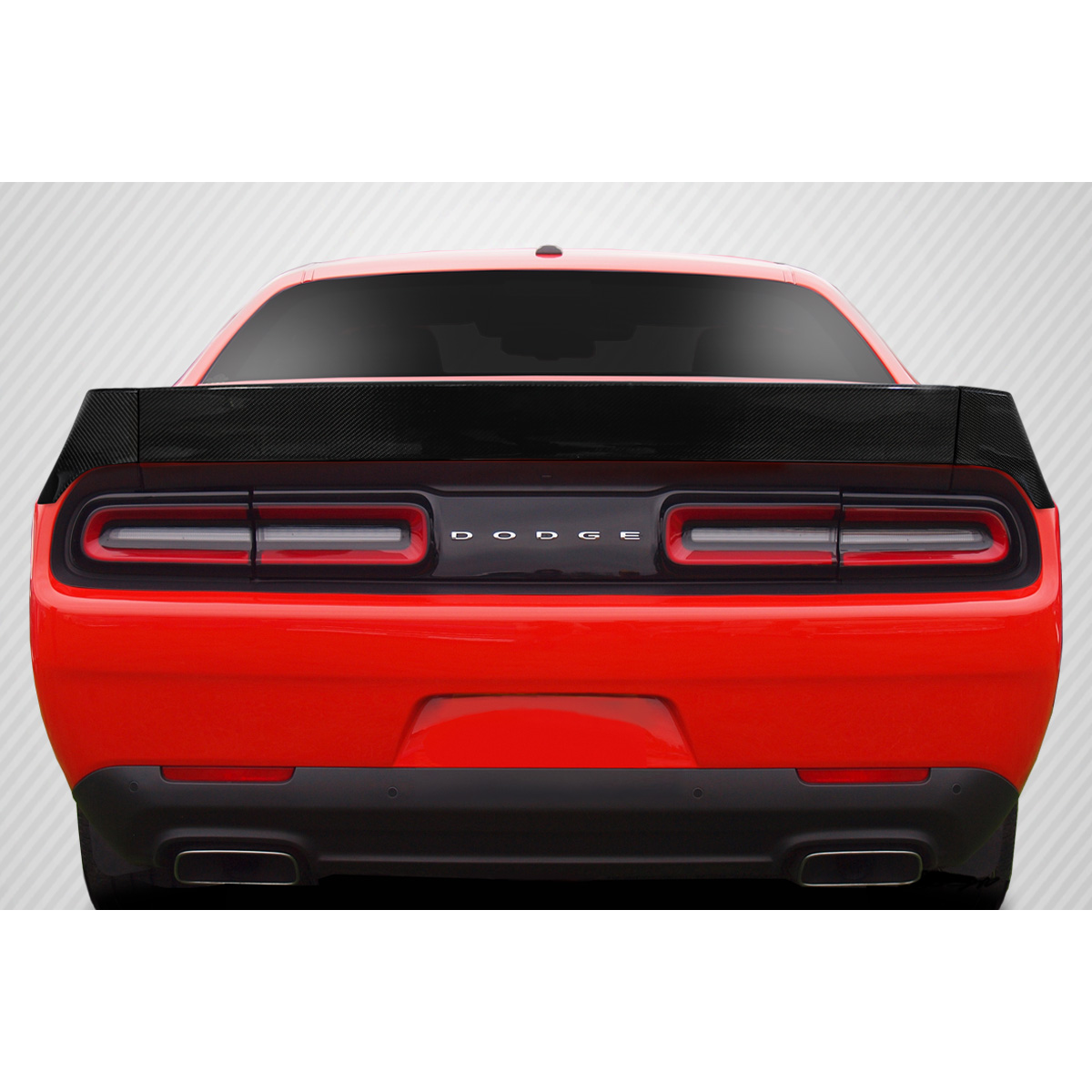 Modify your Dodge Challenger 2008 with our Exterior/Wings - Rear view of car seen straight on