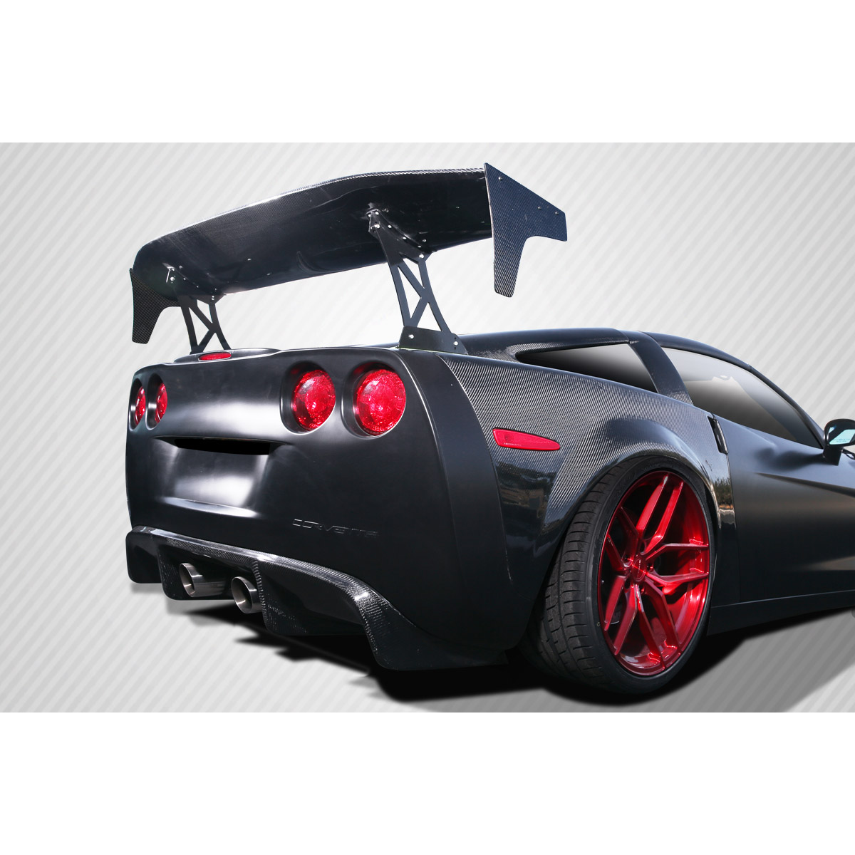 Modify your Universal   with our Exterior/Complete Body Kits - Rear angle view of a sports car with a wing