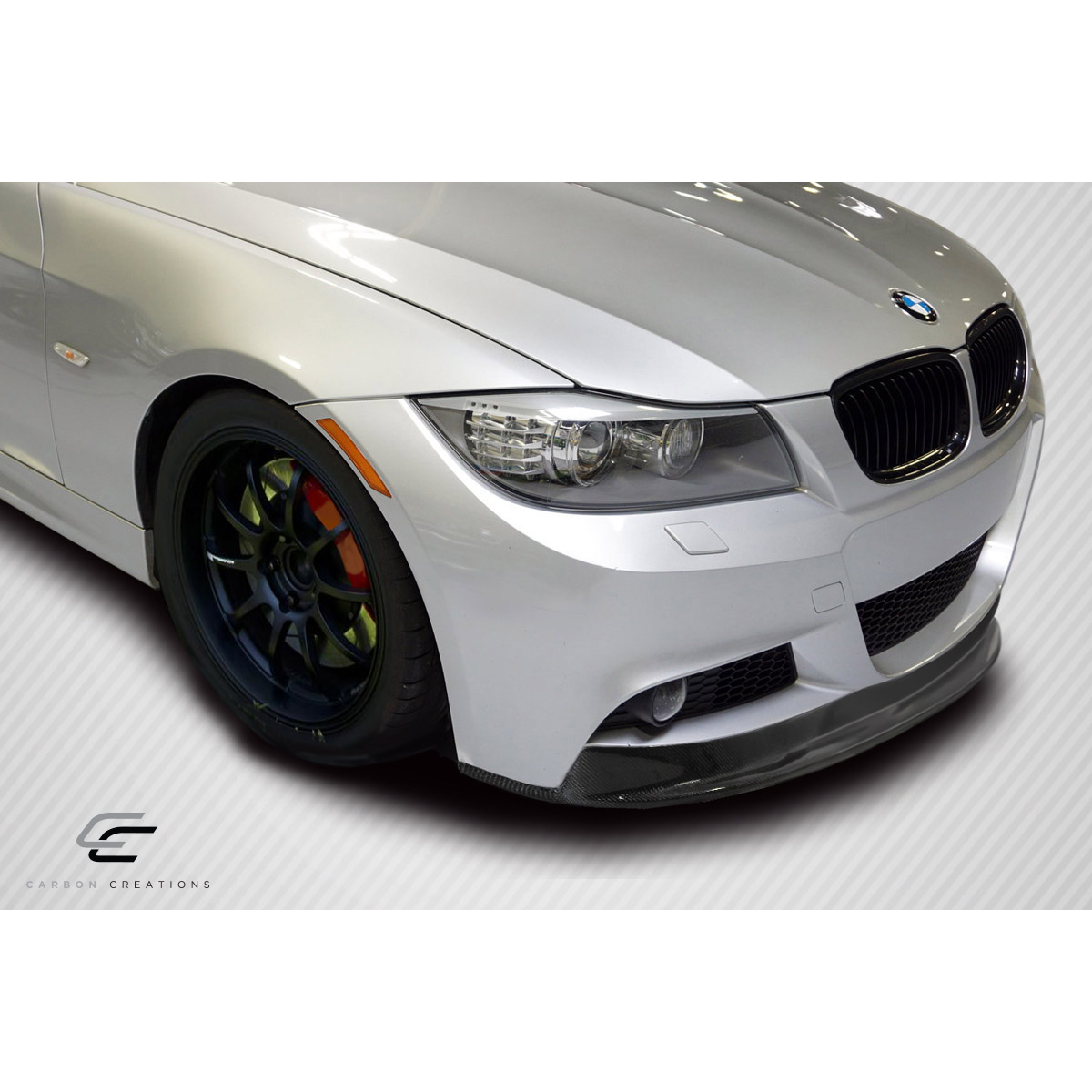 Modify your BMW 3-Series 2009 with our Exterior/Front Bumpers or Lips - Angular view of front bumper with slight upward tilt