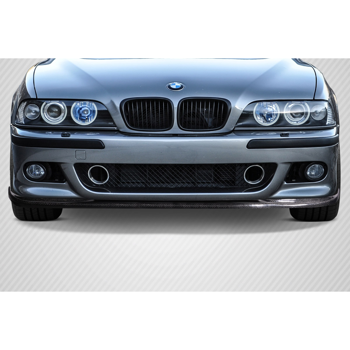 Modify your BMW 5-Series 1997 with our Exterior/Front Bumpers or Lips - Front view of a car part from a low angle