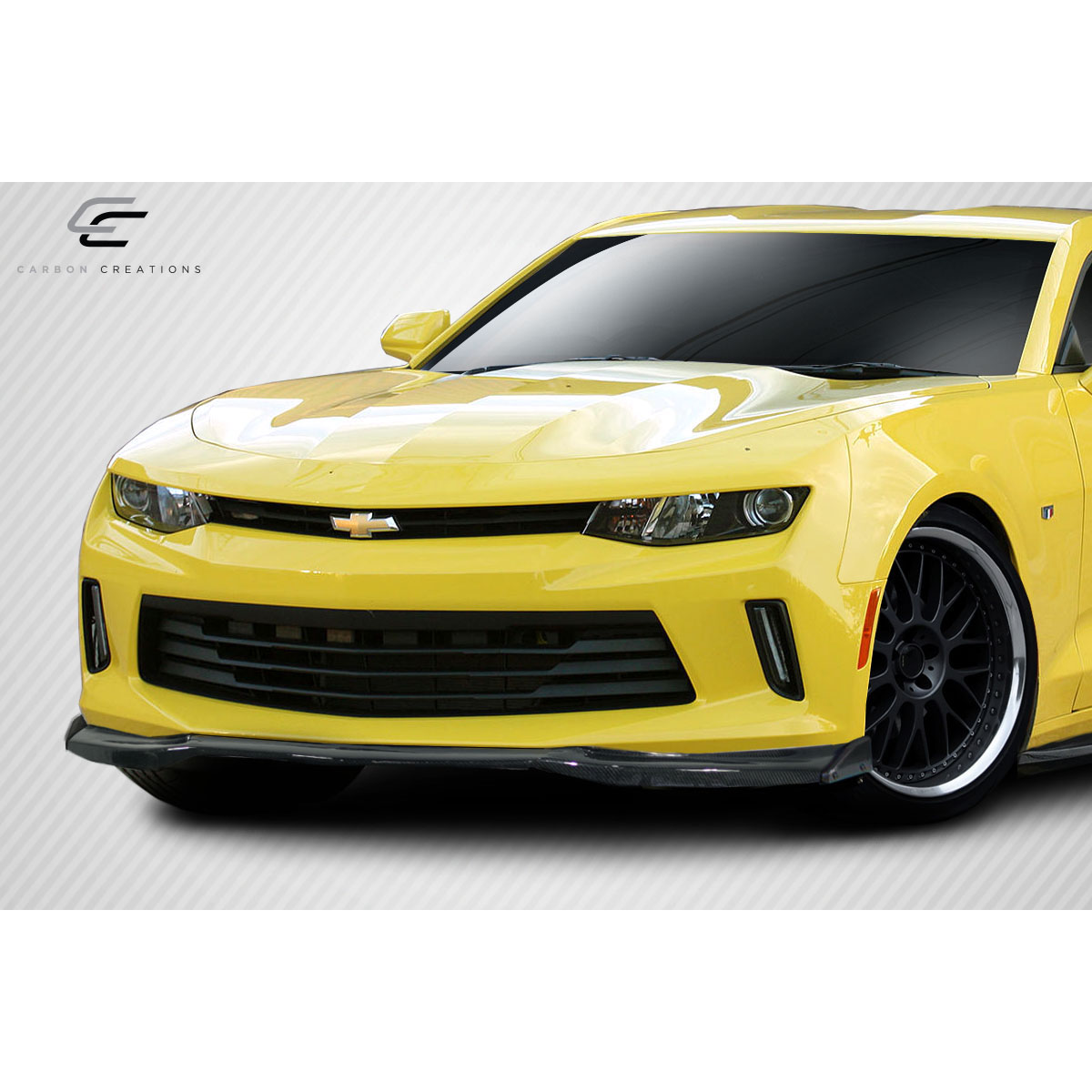 Modify your Chevrolet Camaro 2016 with our Exterior/Complete Body Kits - Front angle view of the Camaro with spoiler