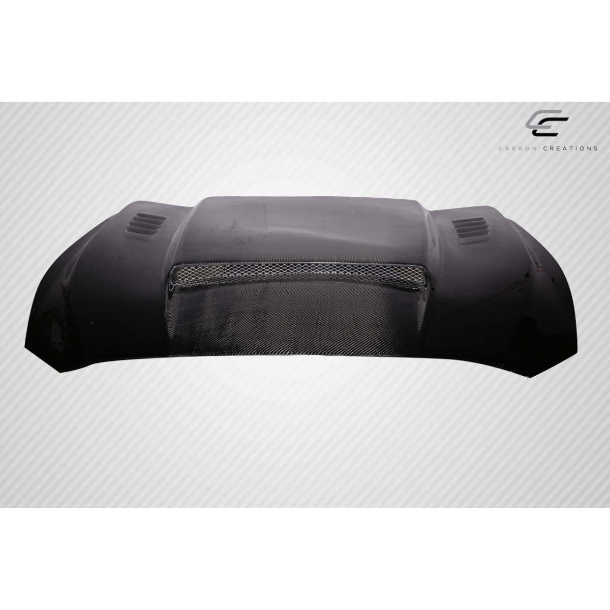 Modify your Ford Mustang 2015 with our Exterior/Hoods - Angle view of the hood part slightly from above