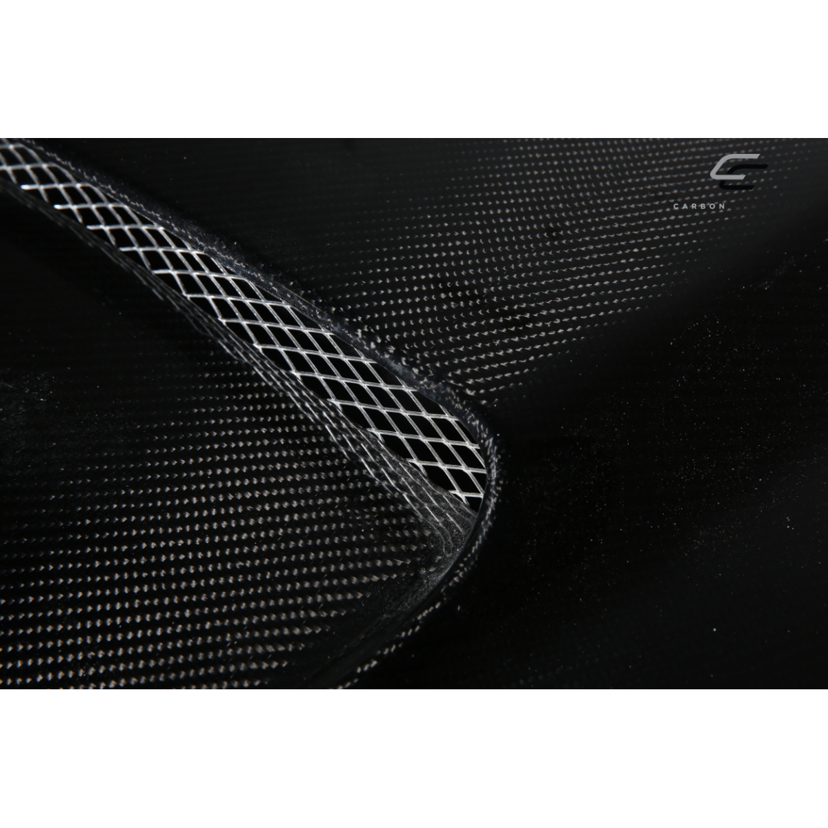 Modify your Ford Mustang 2015 with our Exterior/Hoods - Close up view of carbon fiber hood part