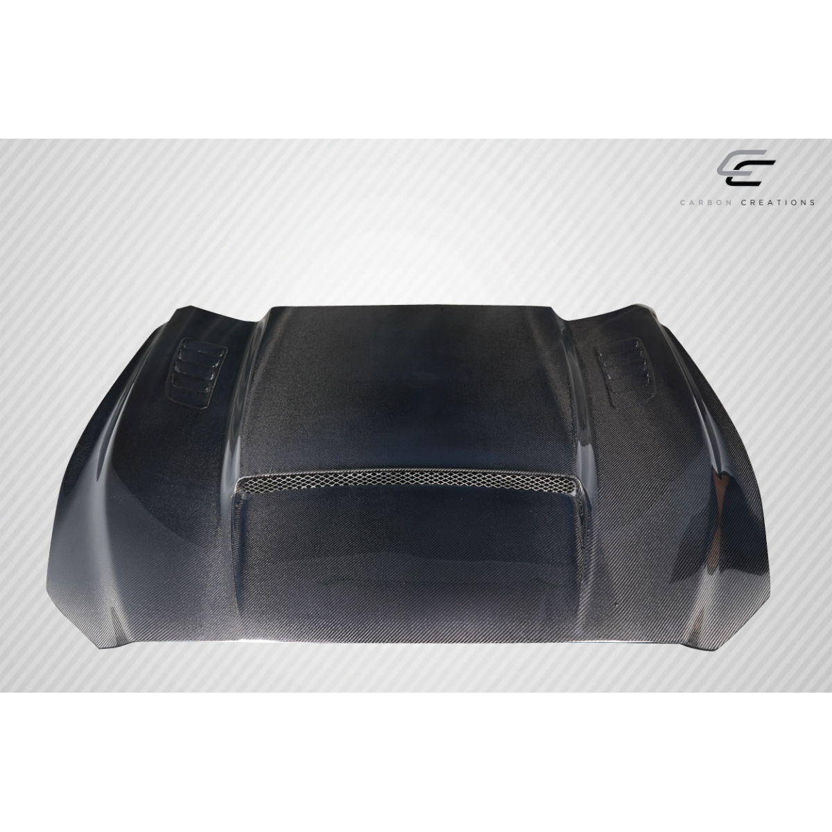 Modify your Ford Mustang 2015 with our Exterior/Hoods - Front view slightly angled from above