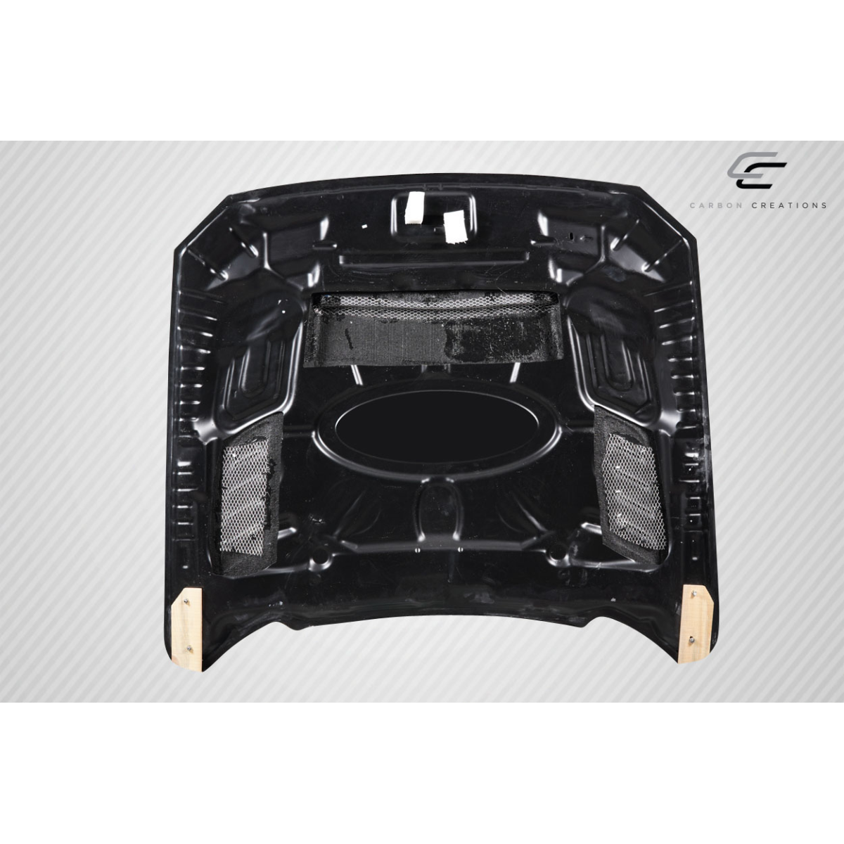 Modify your Ford Mustang 2015 with our Exterior/Hoods - Top down view of the carbon fiber hood