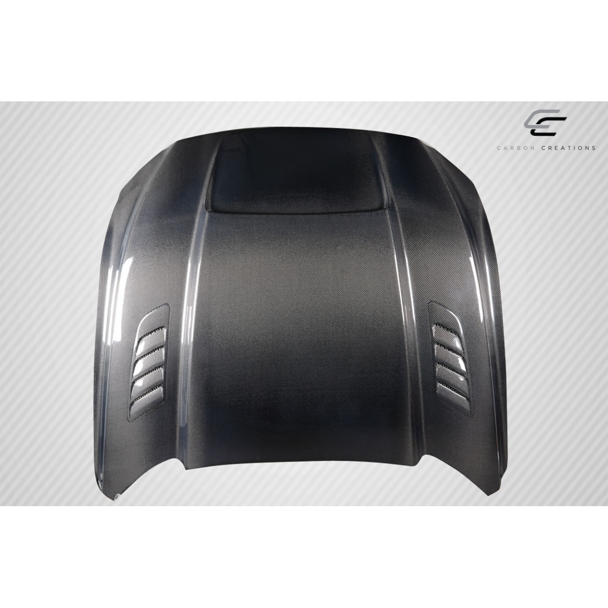 Modify your Ford Mustang 2015 with our Exterior/Hoods - Top down view of the hood at a flat angle