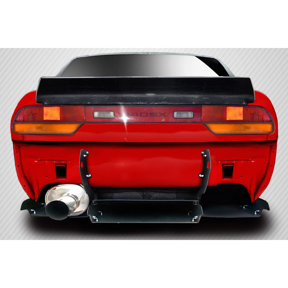 Modify your Nissan 240SX 1989 with our Exterior/Wings - Rear view of a car with a wing at eye level