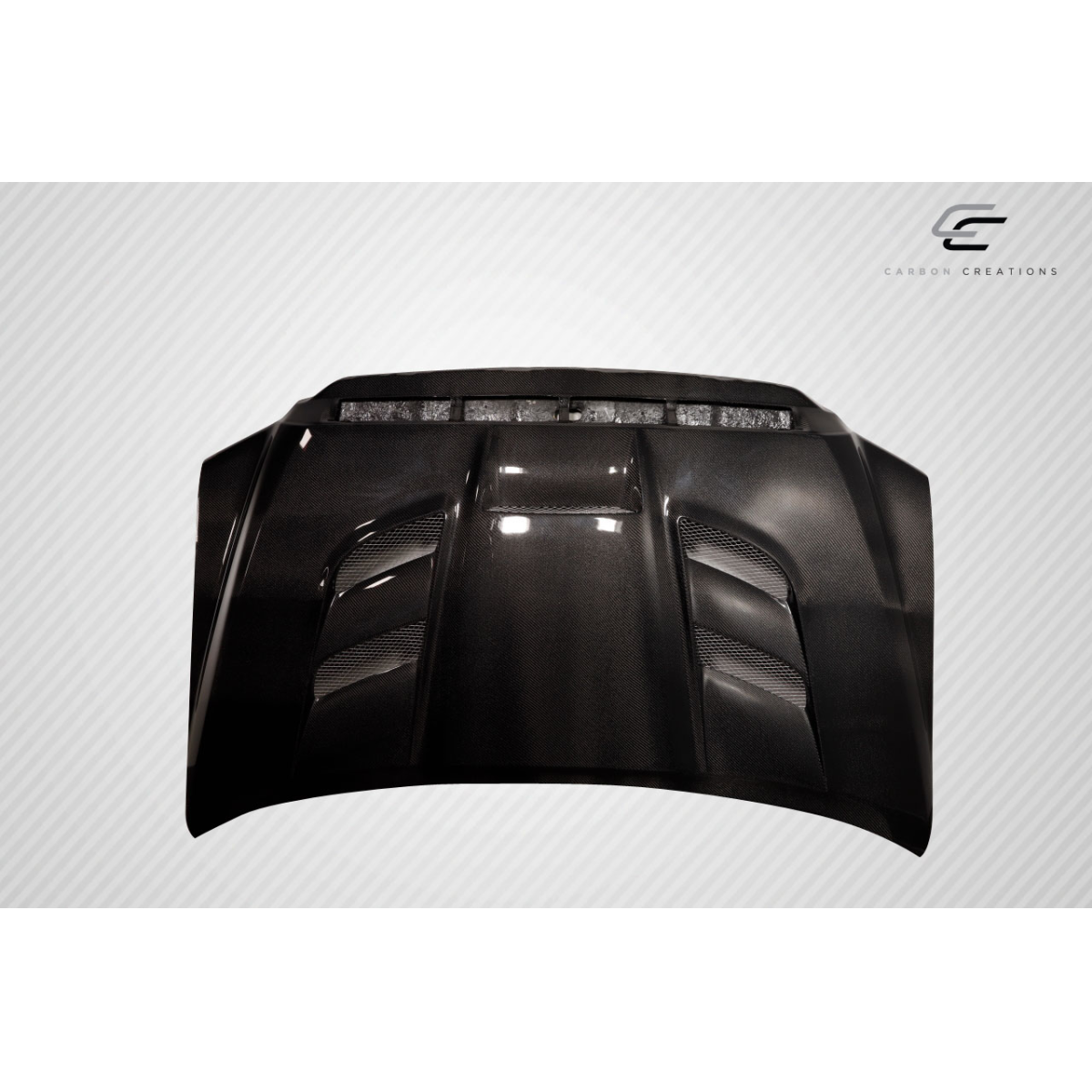 Modify your Toyota Tundra 2014 with our Exterior/Hoods - Top down view of carbon fiber hood design