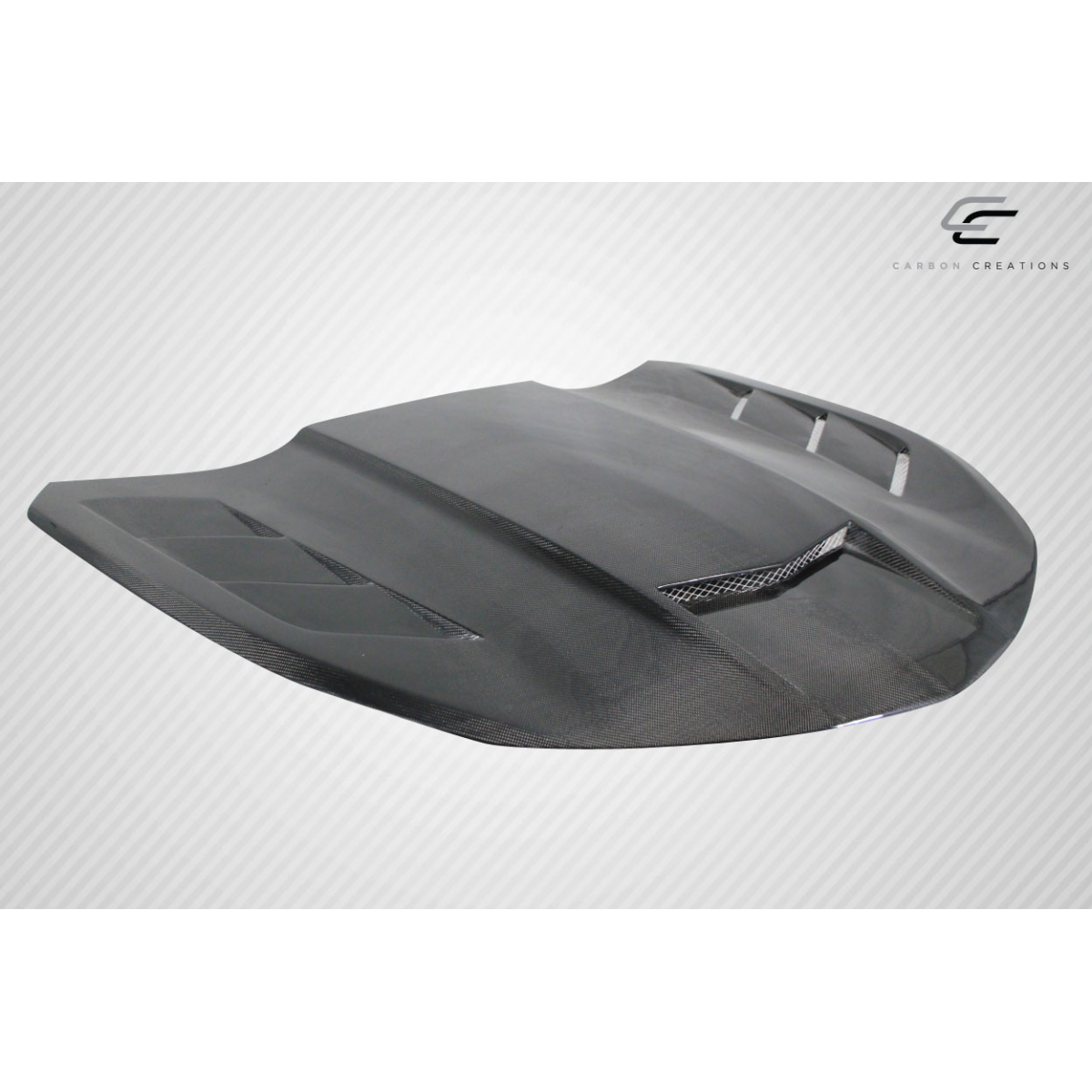 Modify your Chevrolet Camaro 2016 with our Exterior/Hoods - Part shown at a slight angle from above