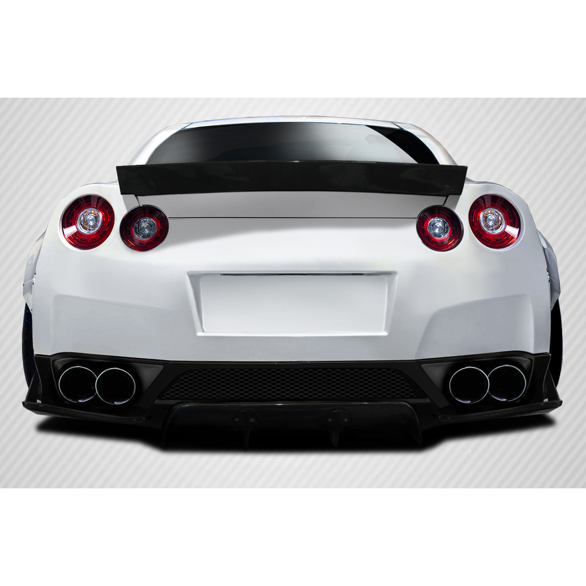 Modify your Nissan GT-R 2009 with our Exterior/Wings - Rear view at a slight upward angle