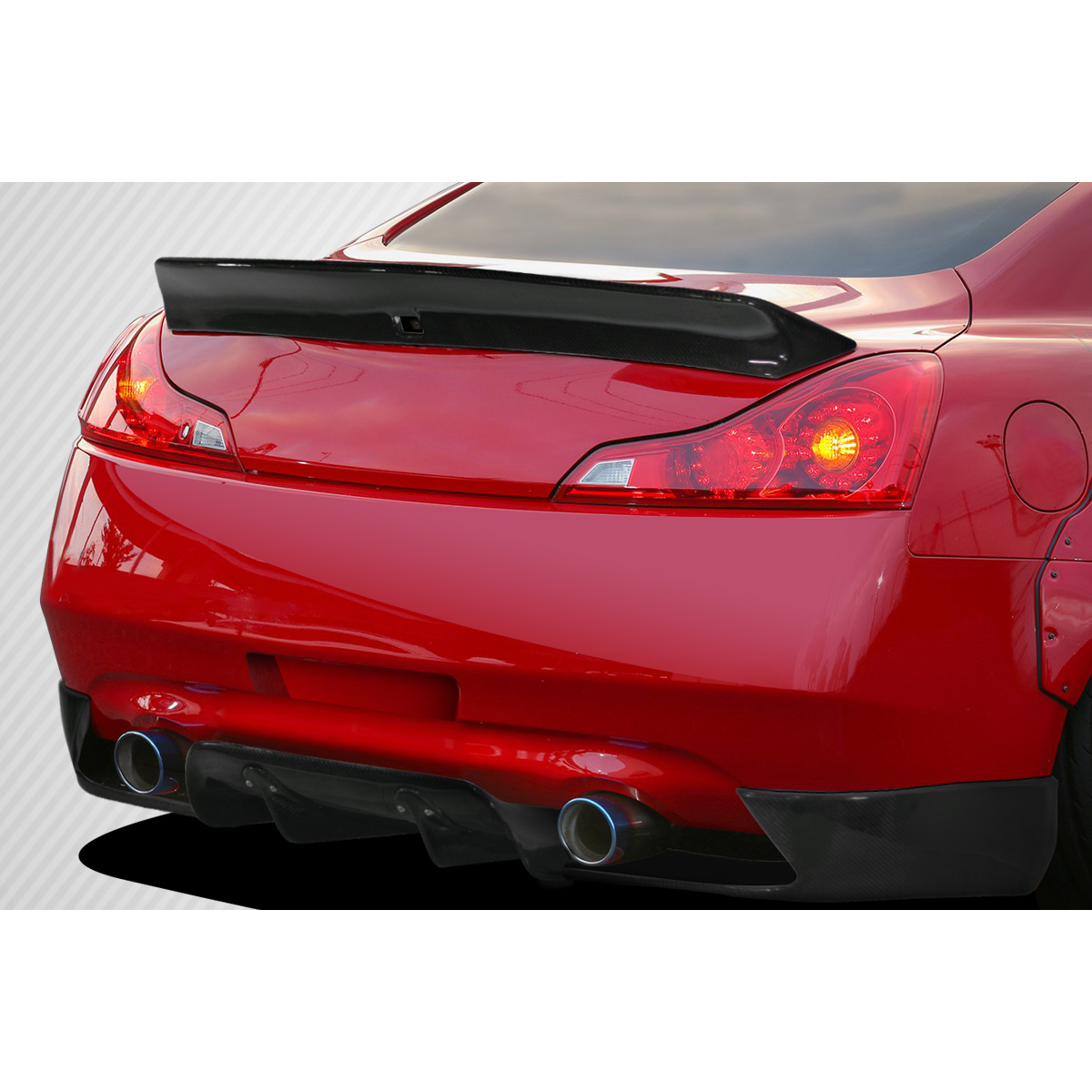 Modify your Infiniti G37 2008 with our Exterior/Wings - Rear view at a slight angle to the side