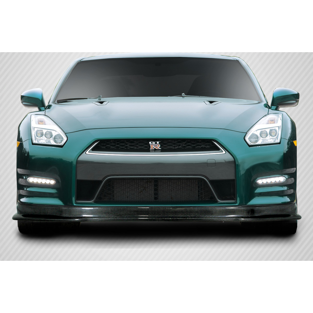 Modify your Nissan GT-R 2012 with our Exterior/Front Bumpers or Lips - Front angle view of the vehicle's front lip