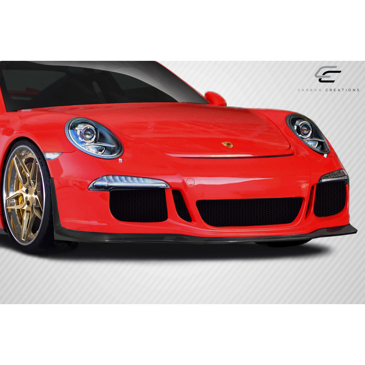 Modify your Porsche 911 2012 with our Exterior/Front Bumpers or Lips - Front angle view of the aftermarket bumper