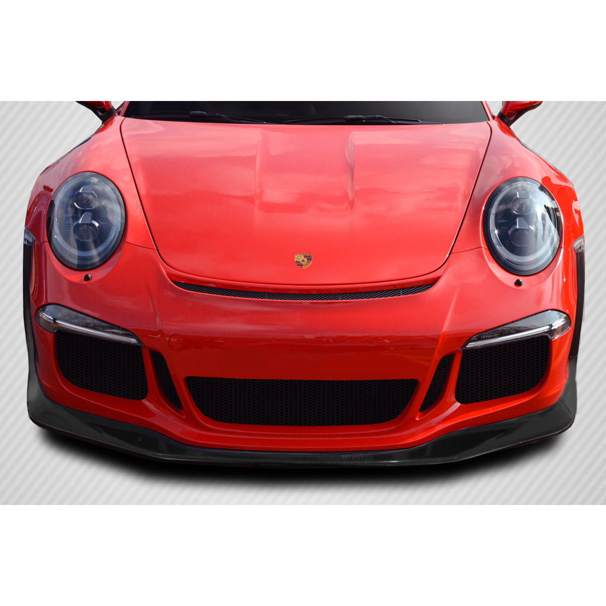 Modify your Porsche 911 2012 with our Exterior/Front Bumpers or Lips - Front view of the vehicle at a direct angle