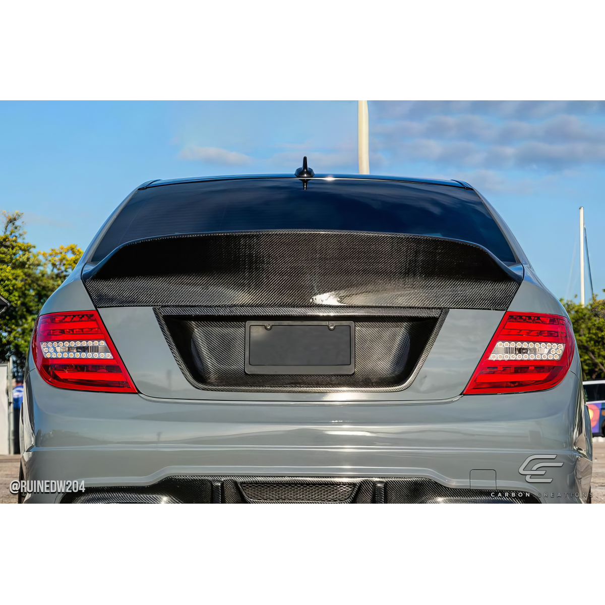 Modify your Mercedes-Benz C300 2008 with our Exterior/Wings - Viewing the rear of the car from a low angle