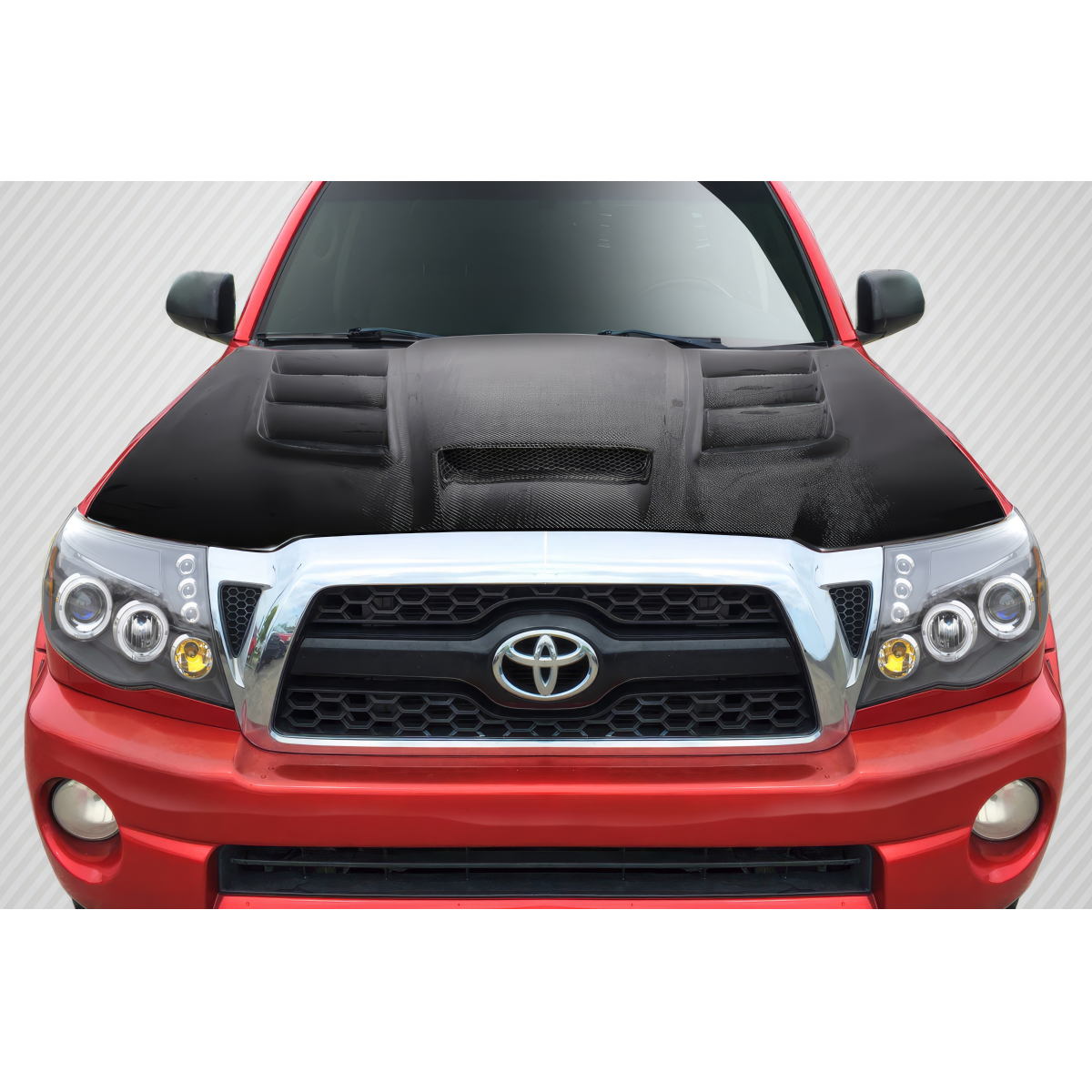 Modify your Toyota Tacoma 2005 with our Exterior/Hoods - Front view of the hood at eye level