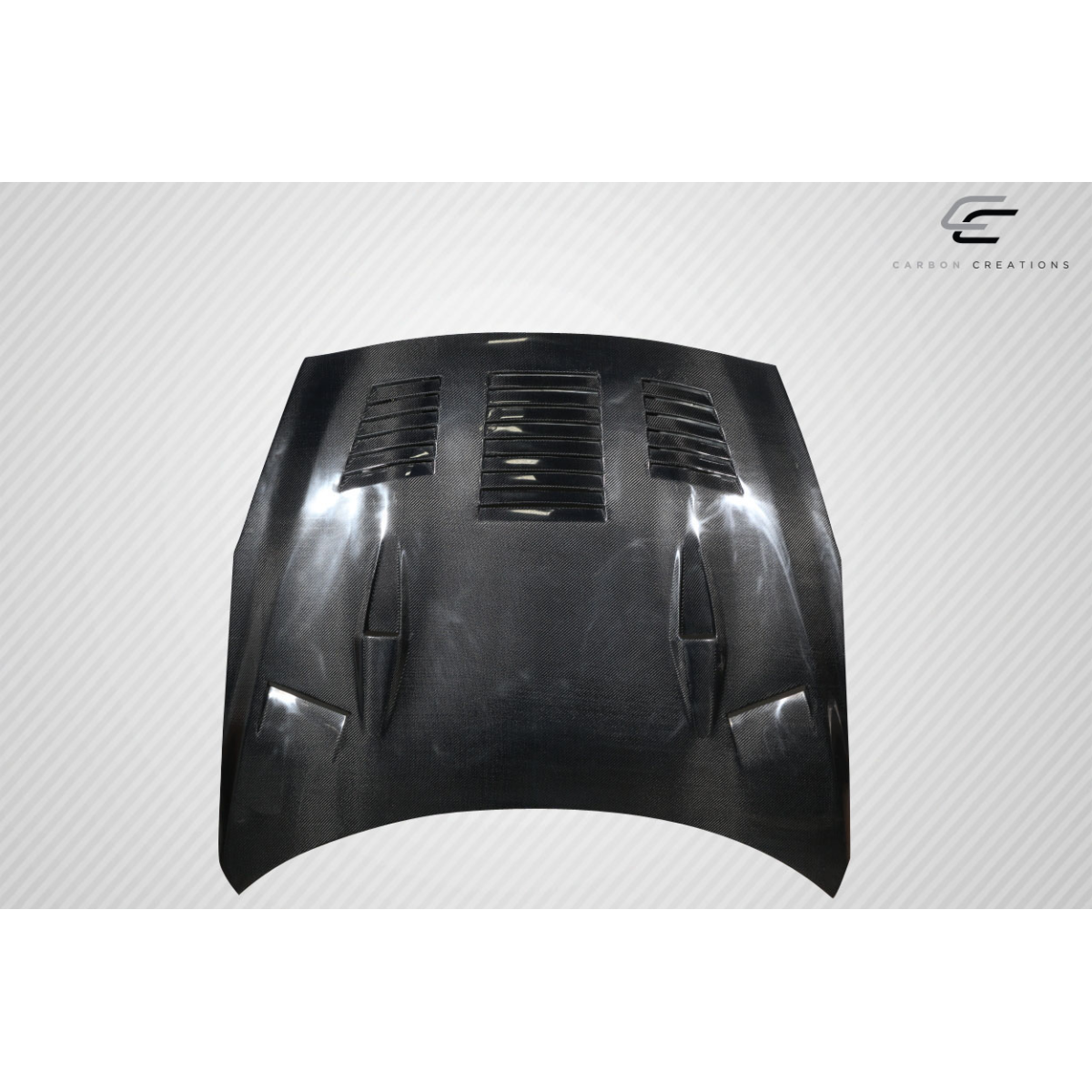 Modify your Nissan GT-R 2009 with our Exterior/Hoods - Top down view of carbon fiber hood part