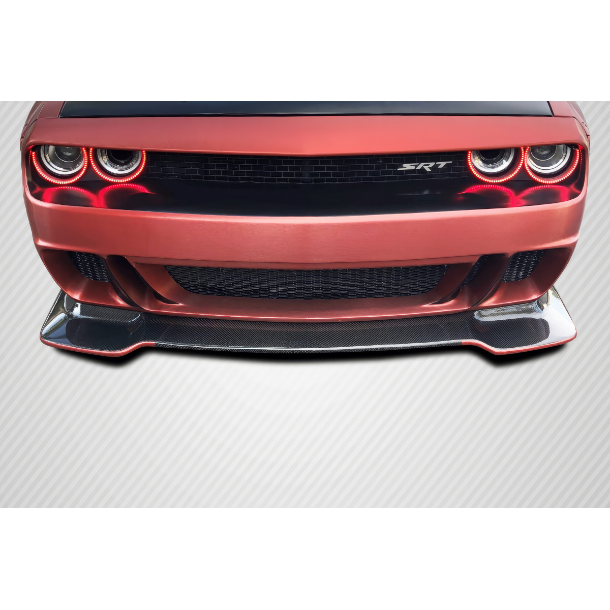 Modify your Dodge Challenger 2008 with our Exterior/Front Bumpers or Lips - Front view of a car part at a low angle