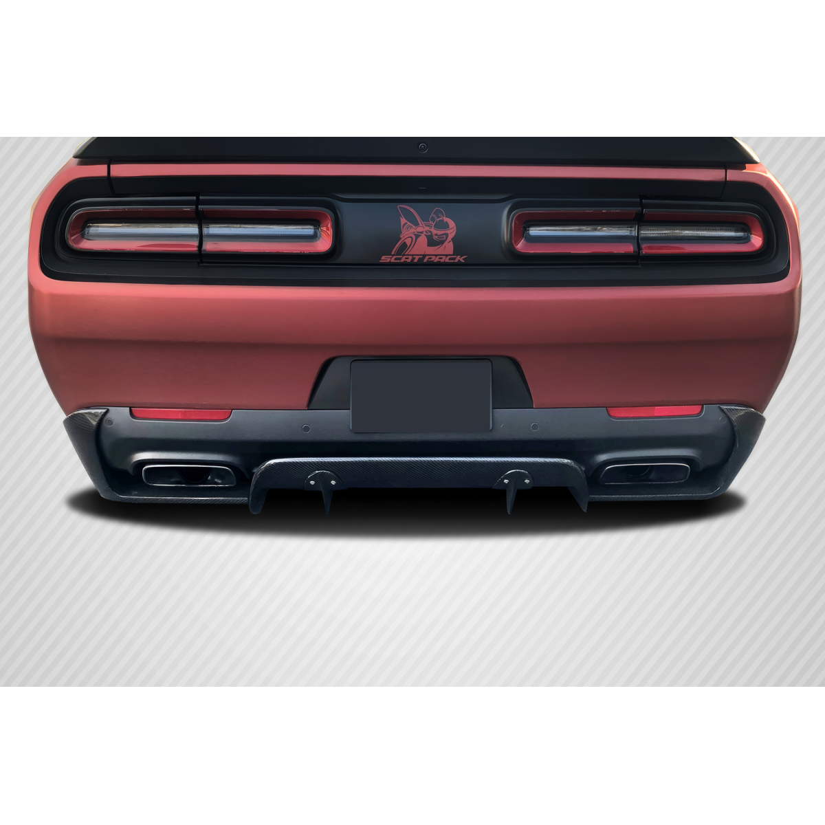 Modify your Dodge Challenger 2015 with our Exterior/Diffusers - Rear view looking straight at diffuser