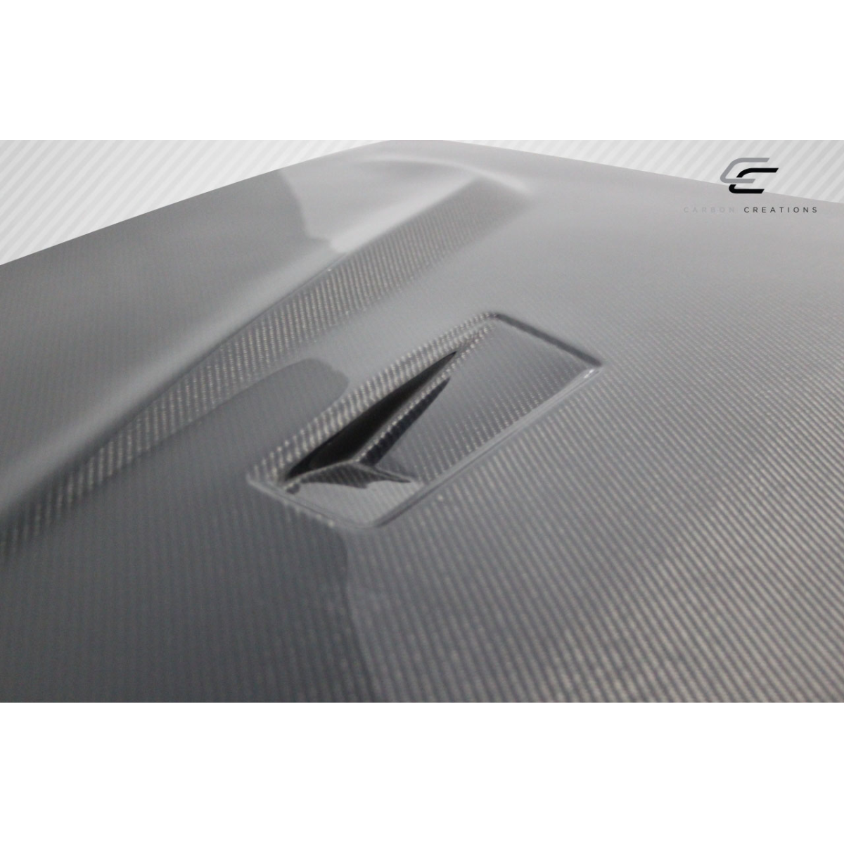 Modify your Mercedes-Benz C300 2015 with our Exterior/Hoods - Angle showing carbon fiber hood top view