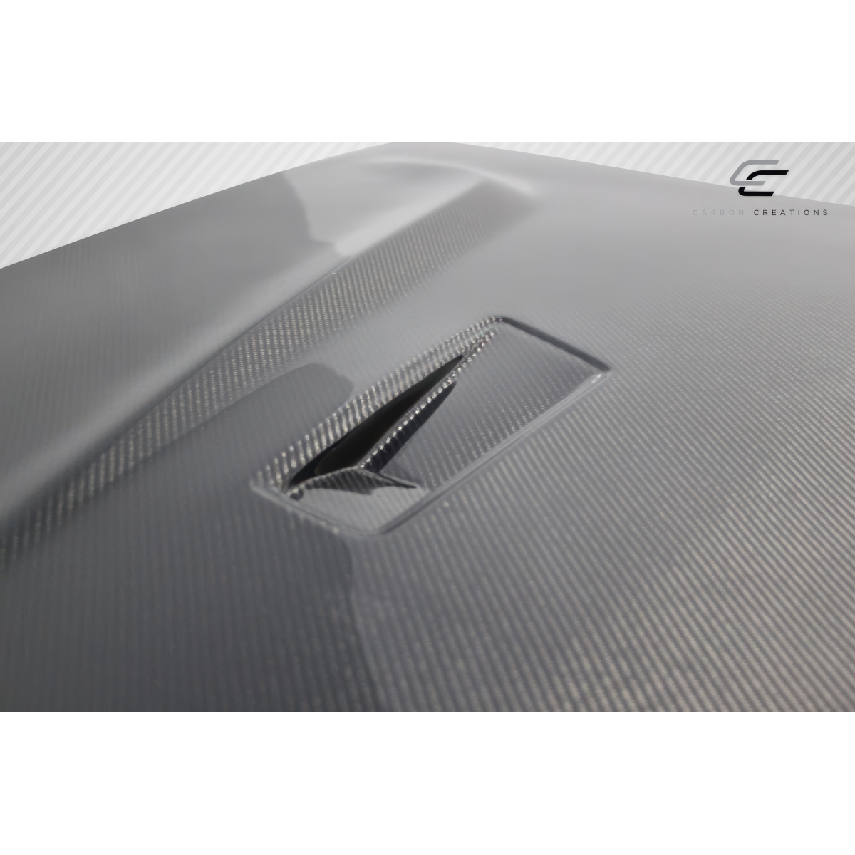 Modify your Mercedes-Benz C300 2015 with our Exterior/Hoods - Angled view showing carbon fiber texture and vent