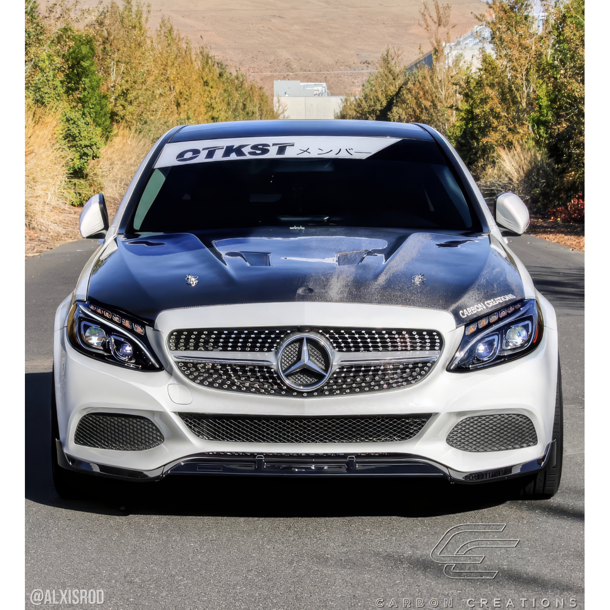 Modify your Mercedes-Benz C300 2015 with our Exterior/Hoods - Front view of vehicle from eye level angle