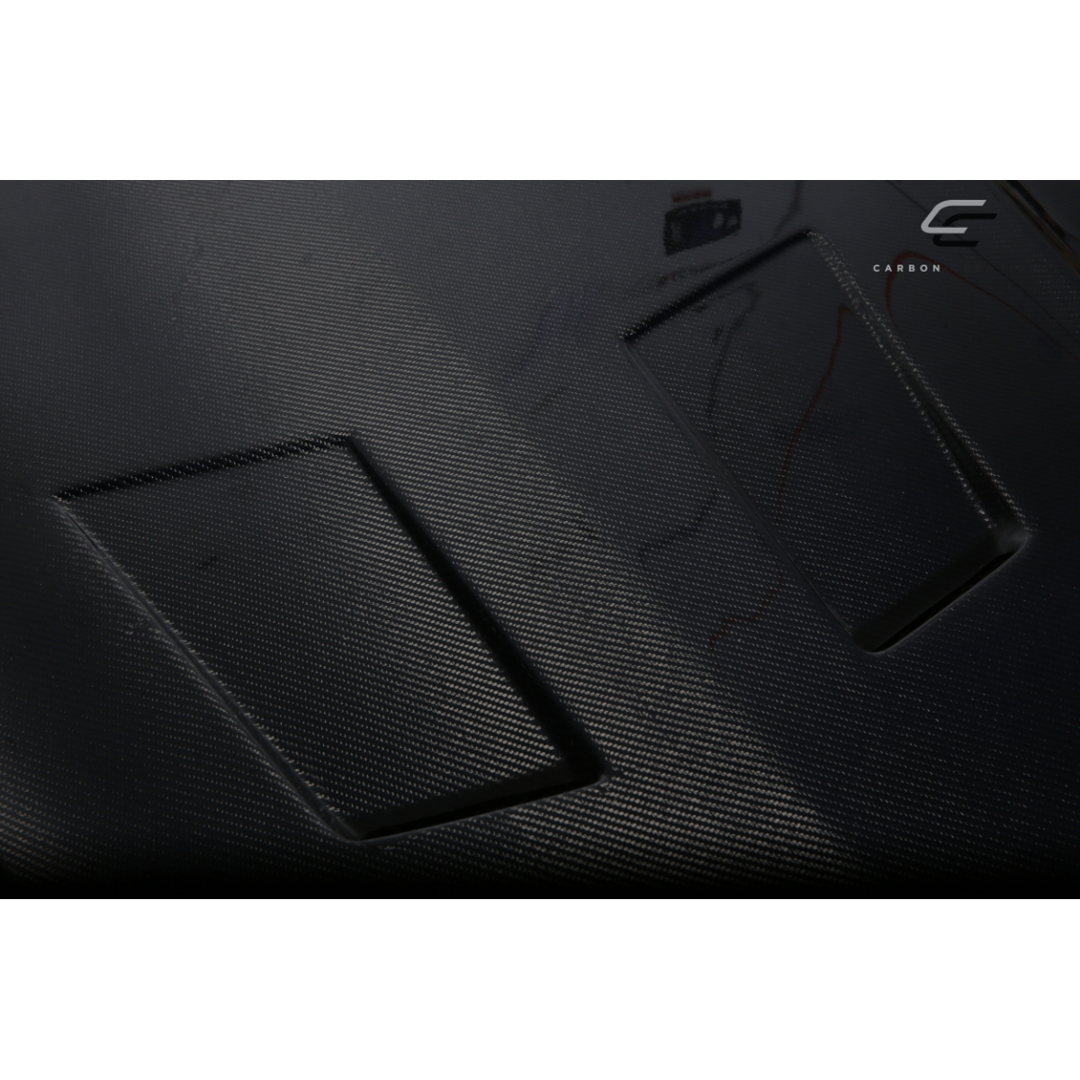 Modify your Mercedes-Benz E-Class 2014 with our Exterior/Hoods - Top down angle showing the carbon fiber hood