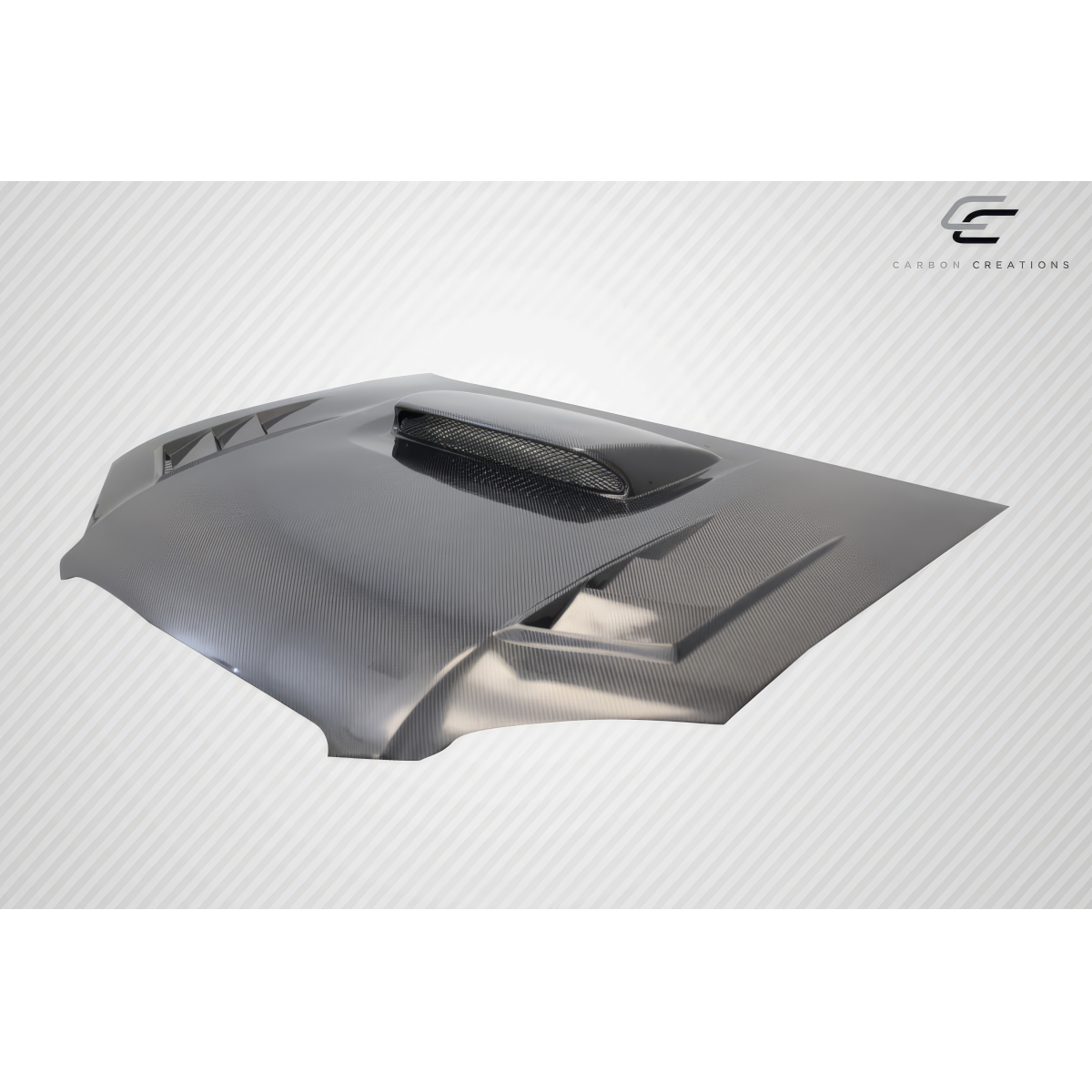 Modify your Subaru Impreza 2004 with our Exterior/Hoods - Angled view of car hood from slightly above