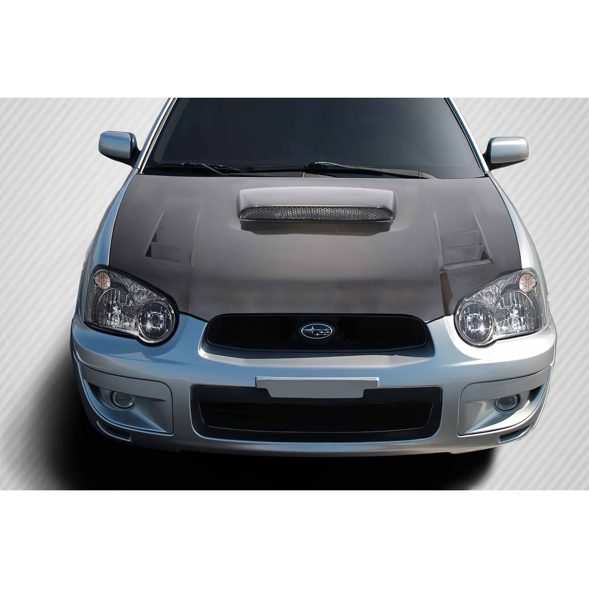 Modify your Subaru Impreza 2004 with our Exterior/Hoods - Front view of a Subaru Impreza hood