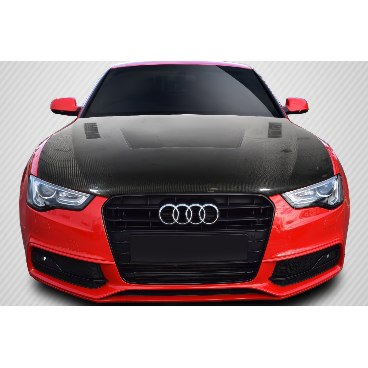 Modify your Audi A5 2013 with our Exterior/Hoods - Front view of the vehicle at a centered angle