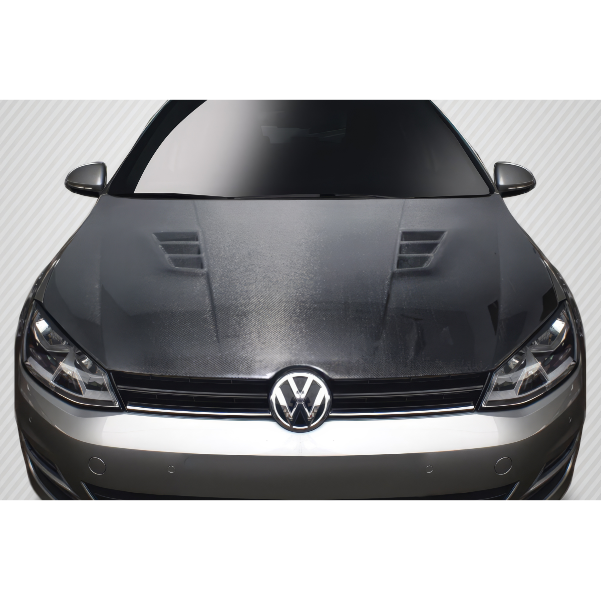 Modify your Volkswagen Golf 2010 with our Exterior/Hoods - Front view of car hood from above