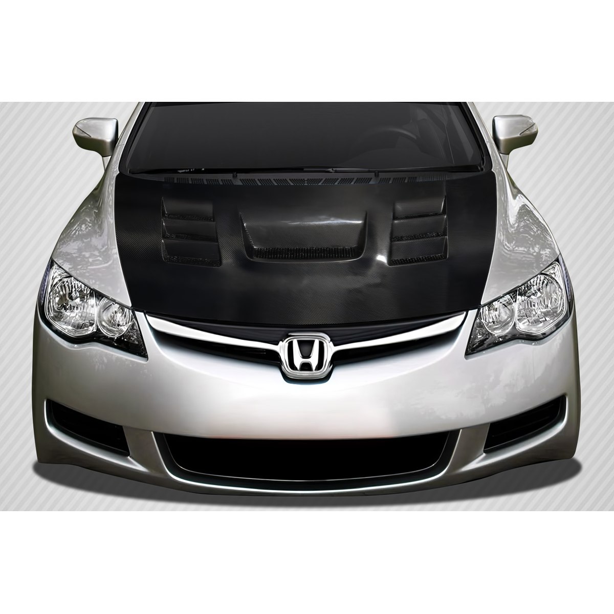 Modify your Honda Civic 2006 with our Exterior/Hoods - Front angle view of a Honda Civic hood