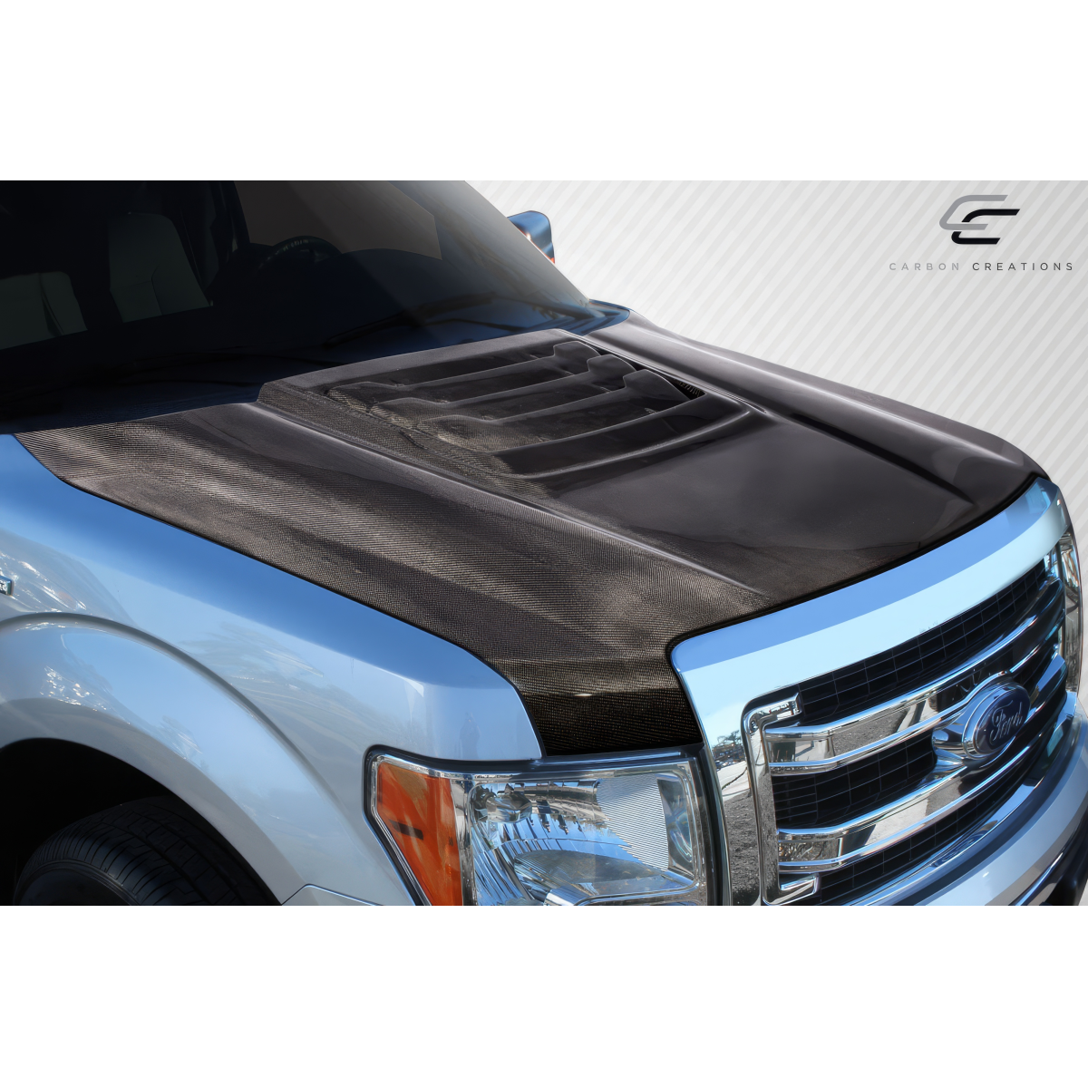 Modify your Ford F-150 2009 with our Exterior/Hoods - The part is shown from a high angle view