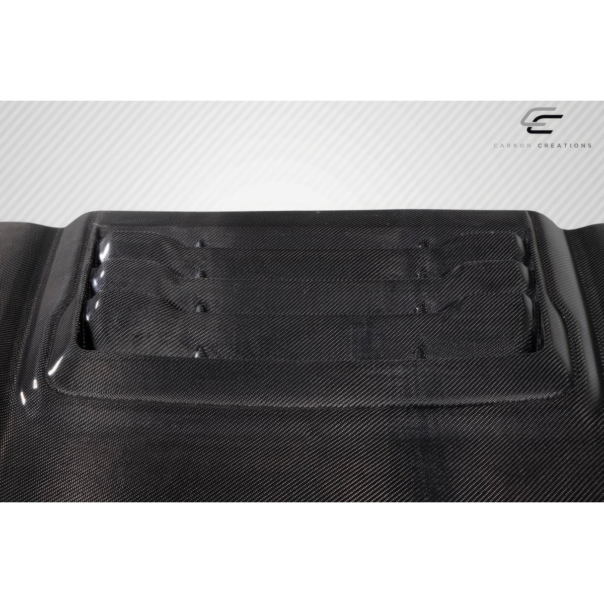 Modify your Ford F-150 2009 with our Exterior/Hoods - Top view of the carbon fiber hood part