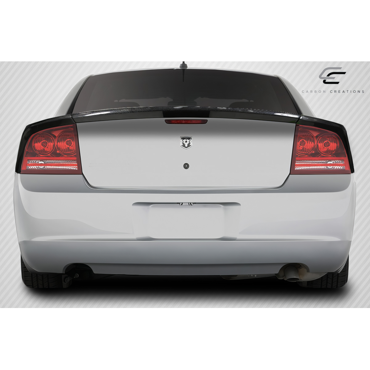 Modify your Dodge Charger 2006 with our Exterior/Wings - Rear view showing the spoiler from a low angle