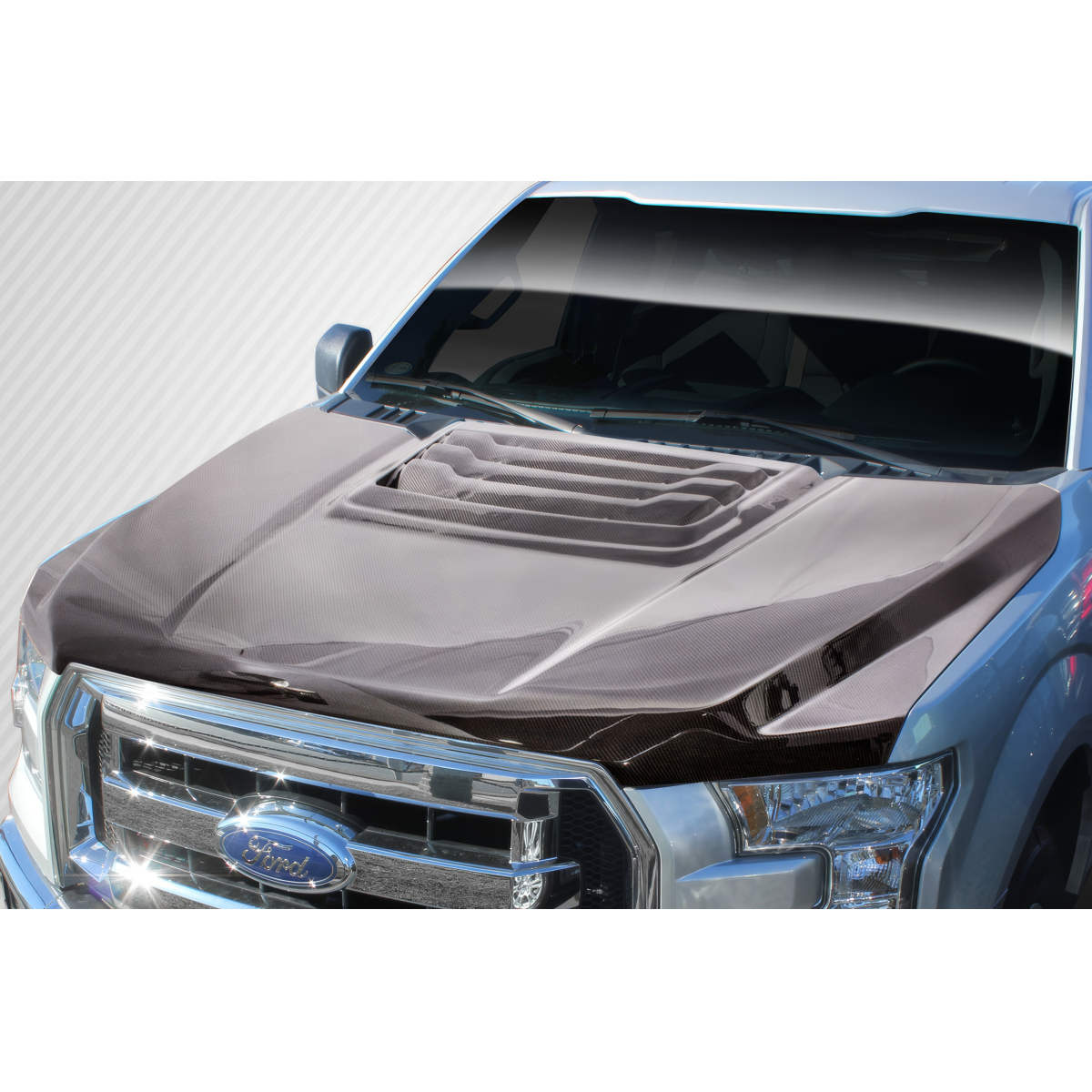 Modify your Ford F-150 2015 with our Exterior/Hoods - Top view of hood at slight angle downward