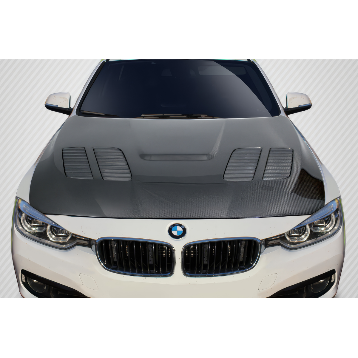 Modify your BMW 3-Series 2012 with our Exterior/Hoods - Top down view of carbon fiber hood